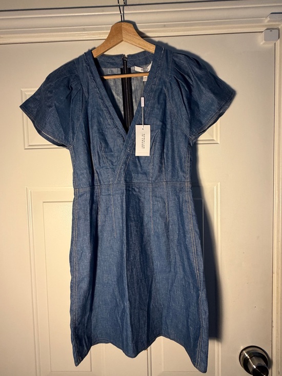 Dresses & Skirts - Derek Lam 10 Crosby Denim V-Neck Short Sleeve Dress - Blue. Sz 4 NWT